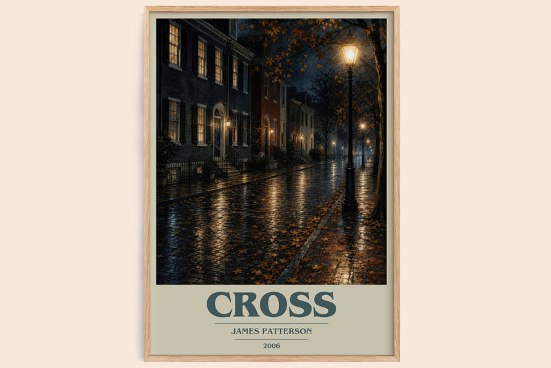 Cross book cover book poster by James Patterson – framed literary art print