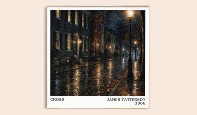 Cross literary book poster by James Patterson – framed literary art print