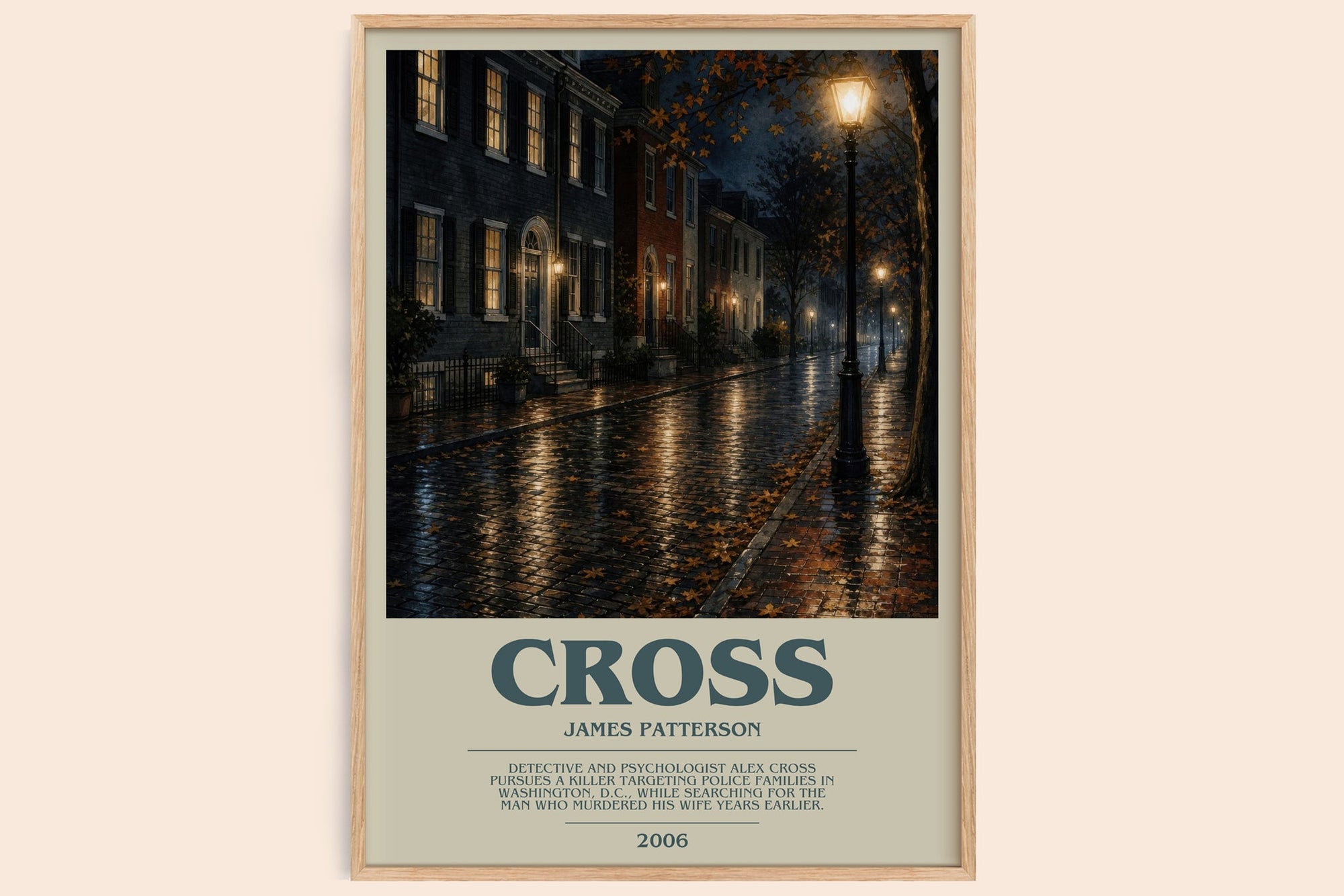Cross bookish book poster by James Patterson – framed literary art print