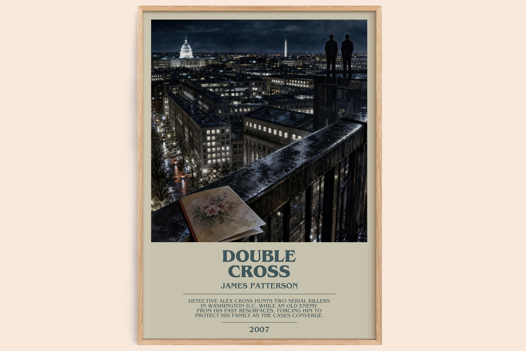 Double Cross bookish book poster by James Patterson – framed literary art print