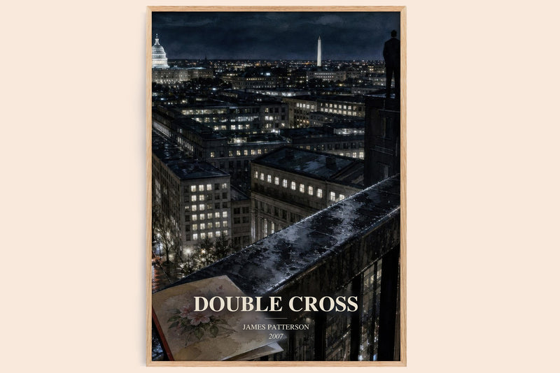 Double Cross watercolour book poster by James Patterson – framed literary art print
