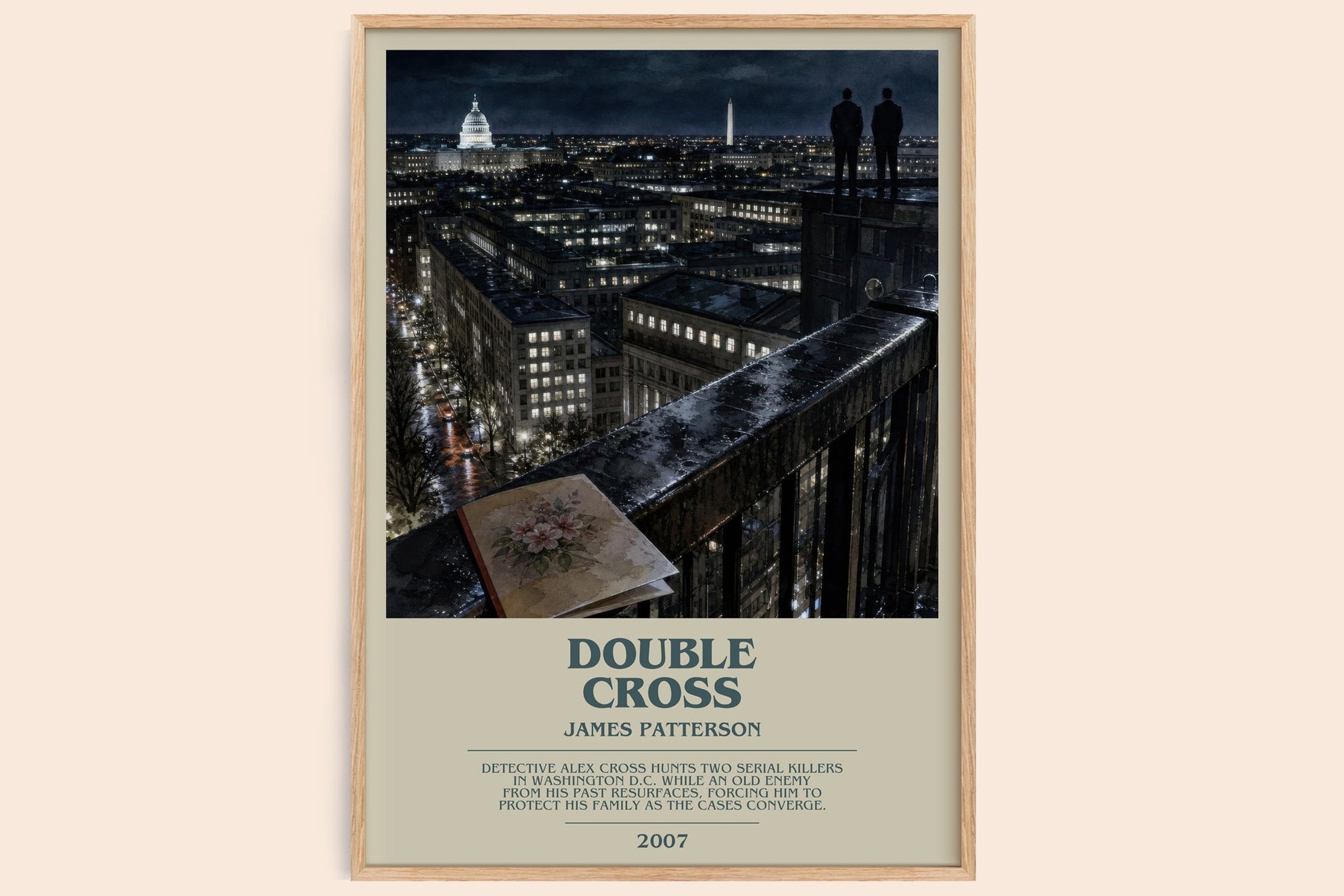 Double Cross bookish book poster by James Patterson – framed literary art print