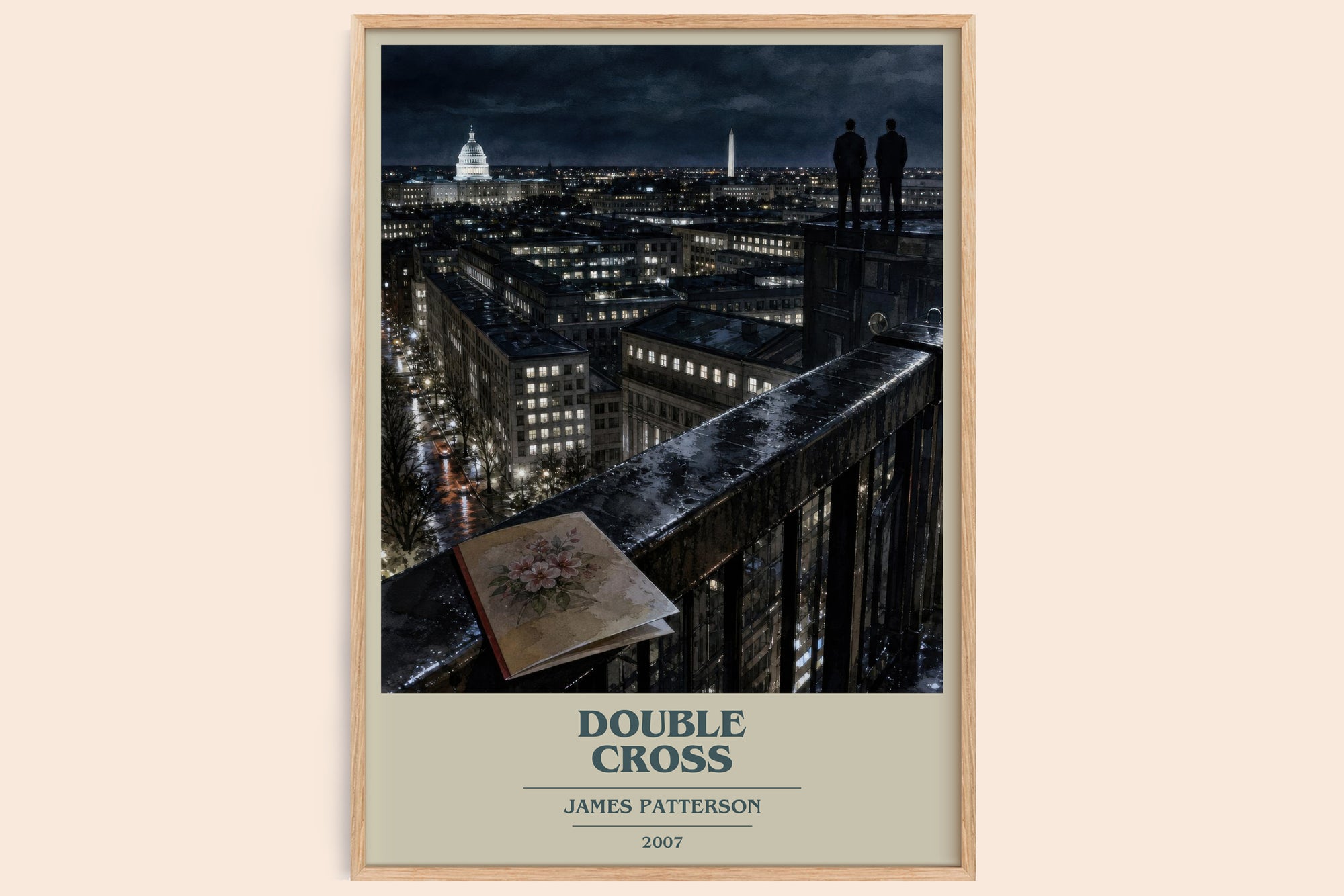 Double Cross book cover book poster by James Patterson – framed literary art print