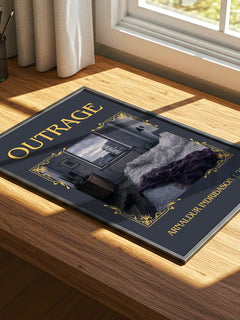 Outrage Classic Book Art Print by Arnaldur Indriðason – print on a sunlit desk