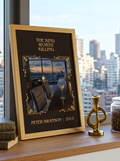 The Kind Worth Killing Classic Book Art Print by Peter Swanson – framed print on a city-view windowsill