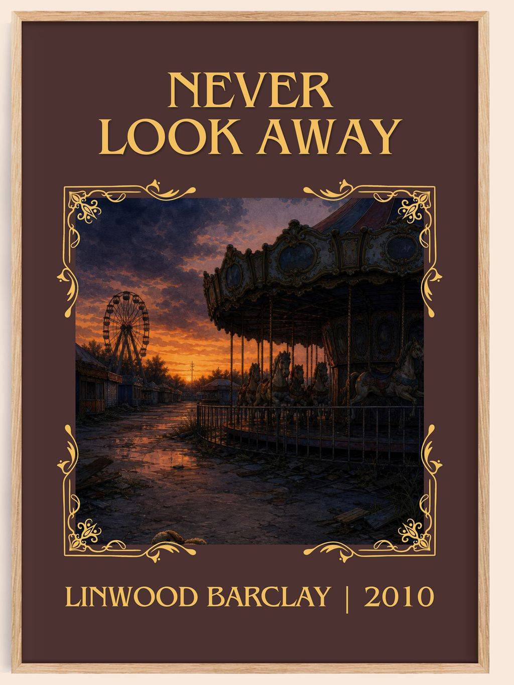Never Look Away Classic Book Art Print by Linwood Barclay – book poster