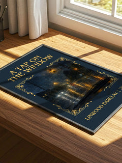 A Tap on the Window Classic Book Art Print by Linwood Barclay – print on a sunlit desk