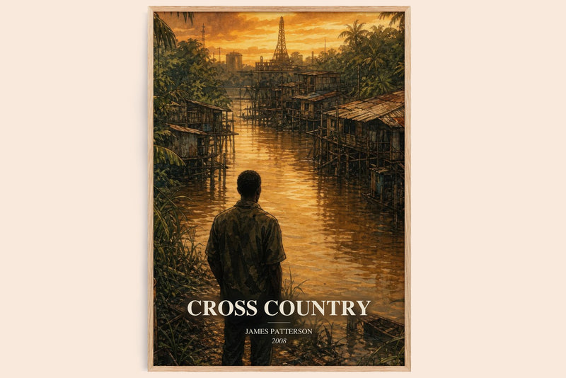 Cross Country watercolour book poster by James Patterson – framed literary art print