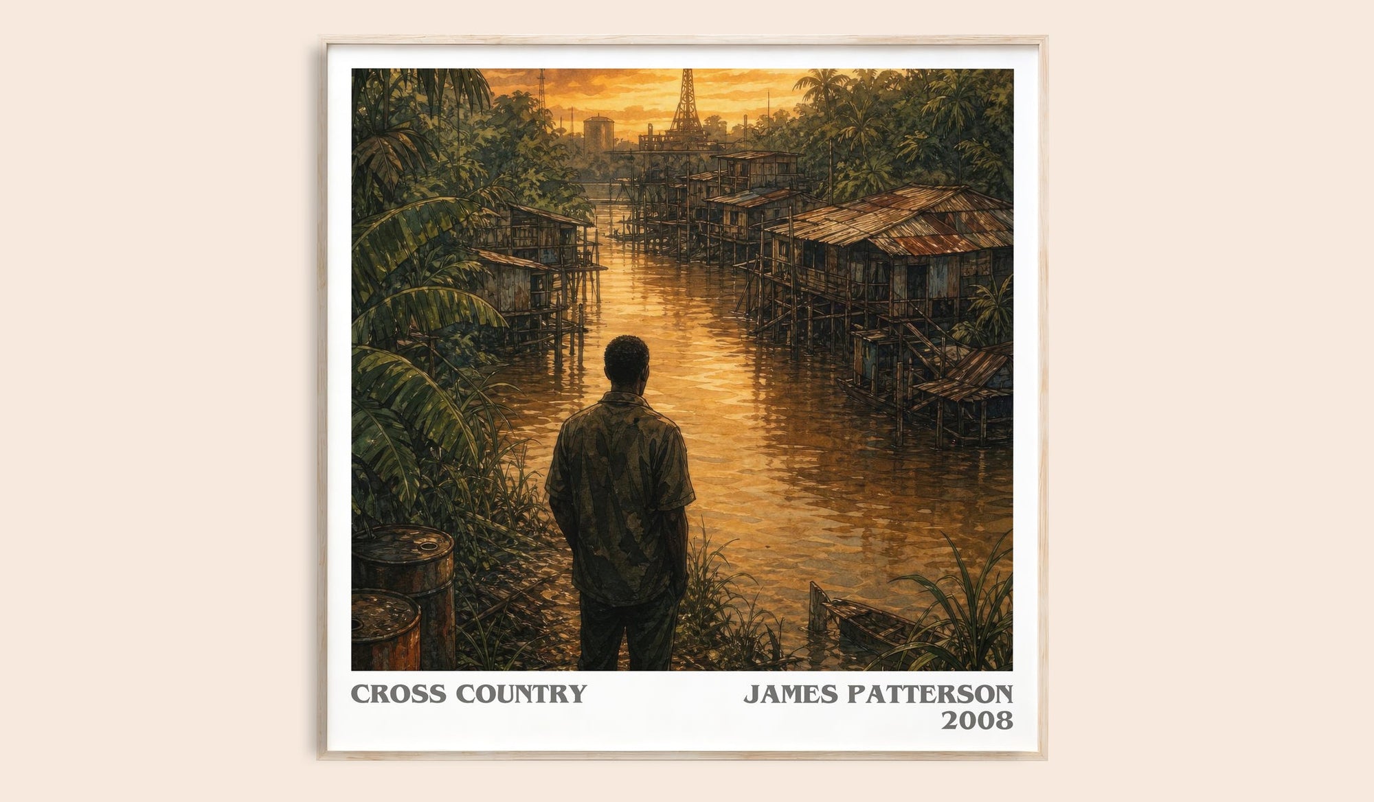 Cross Country literary book poster by James Patterson – framed literary art print