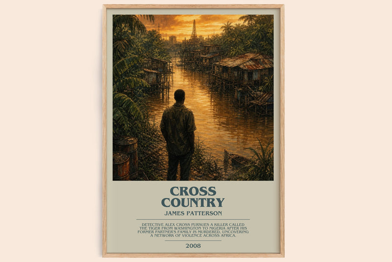 Cross Country bookish book poster by James Patterson – framed literary art print