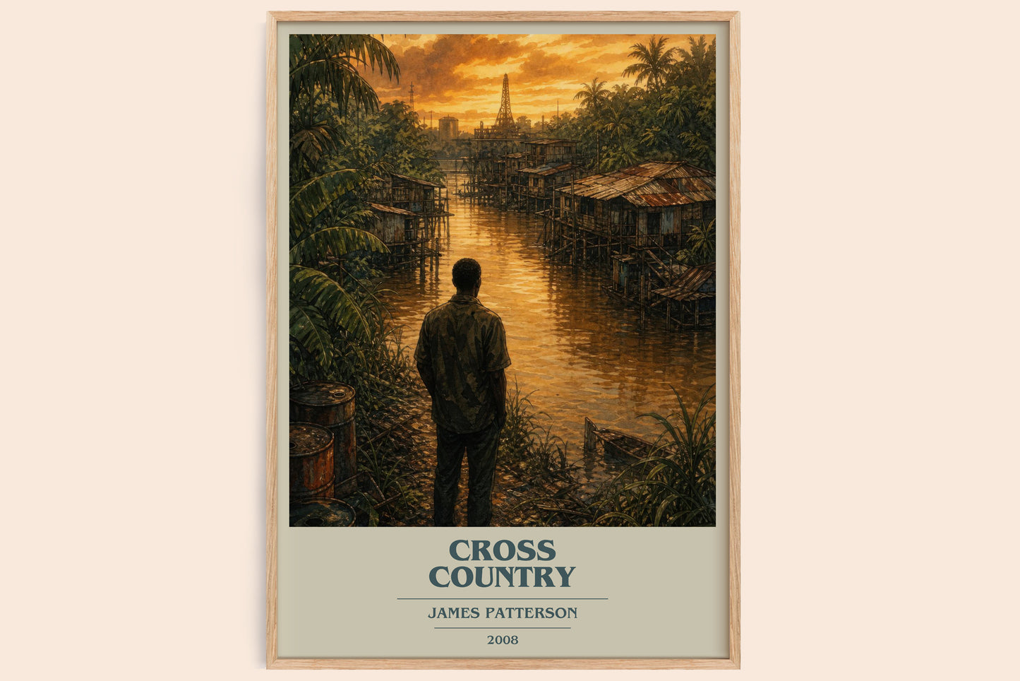 Cross Country book cover book poster by James Patterson – framed literary art print