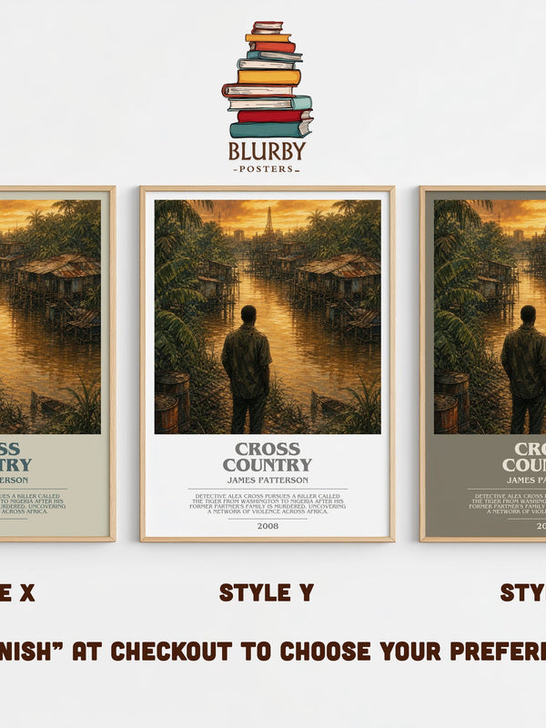 Cross Country bookish print in frame leaning in hallway – thriller wall art