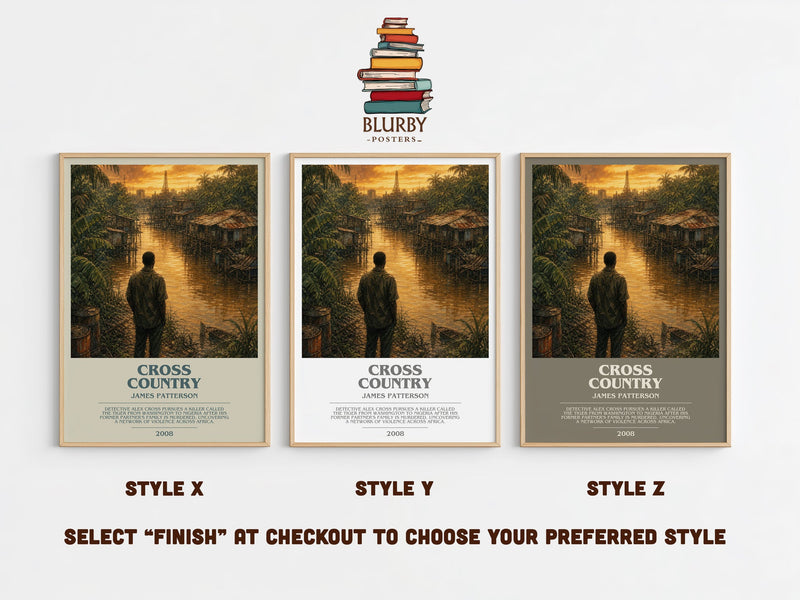 Cross Country bookish print in frame leaning in hallway – thriller wall art
