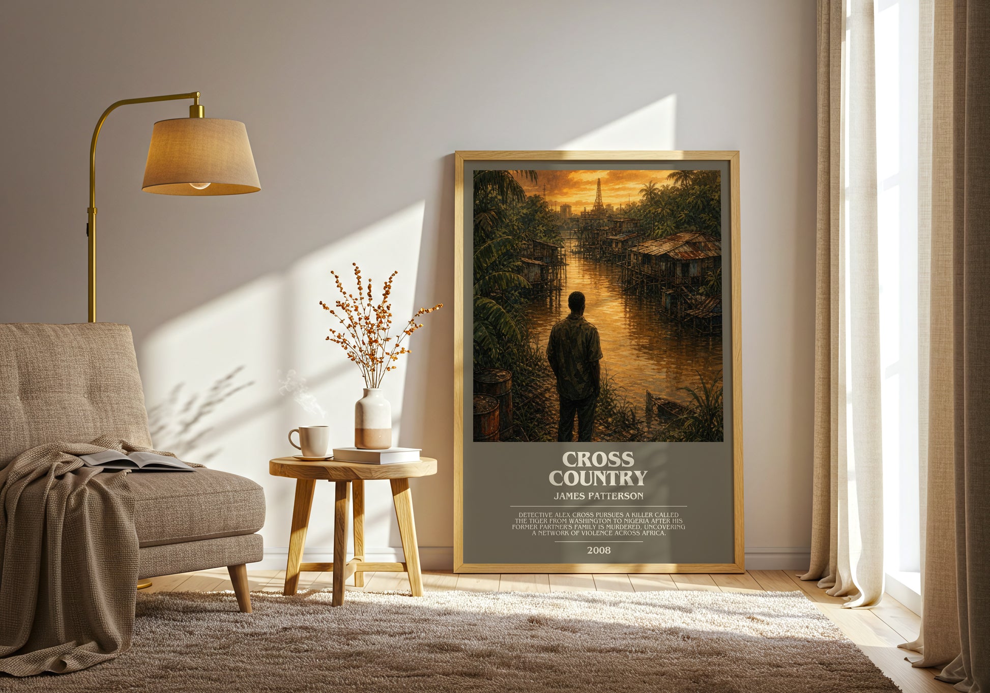 Cross Country bookish print on bookshelf – James Patterson fan gift
