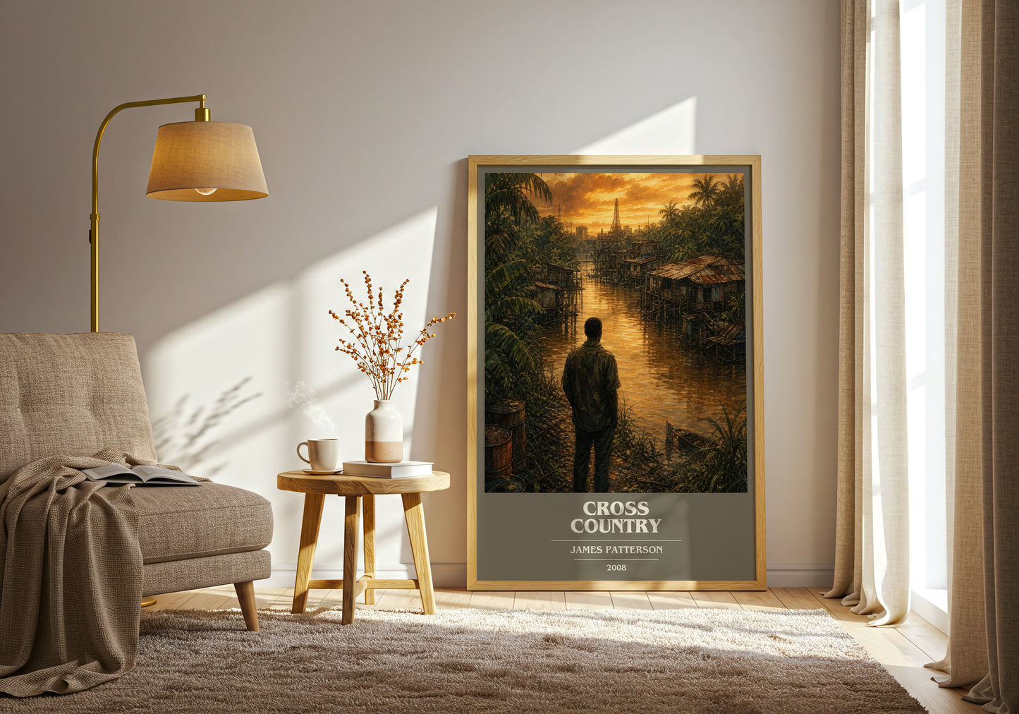Cross Country book cover print on bookshelf – James Patterson fan gift