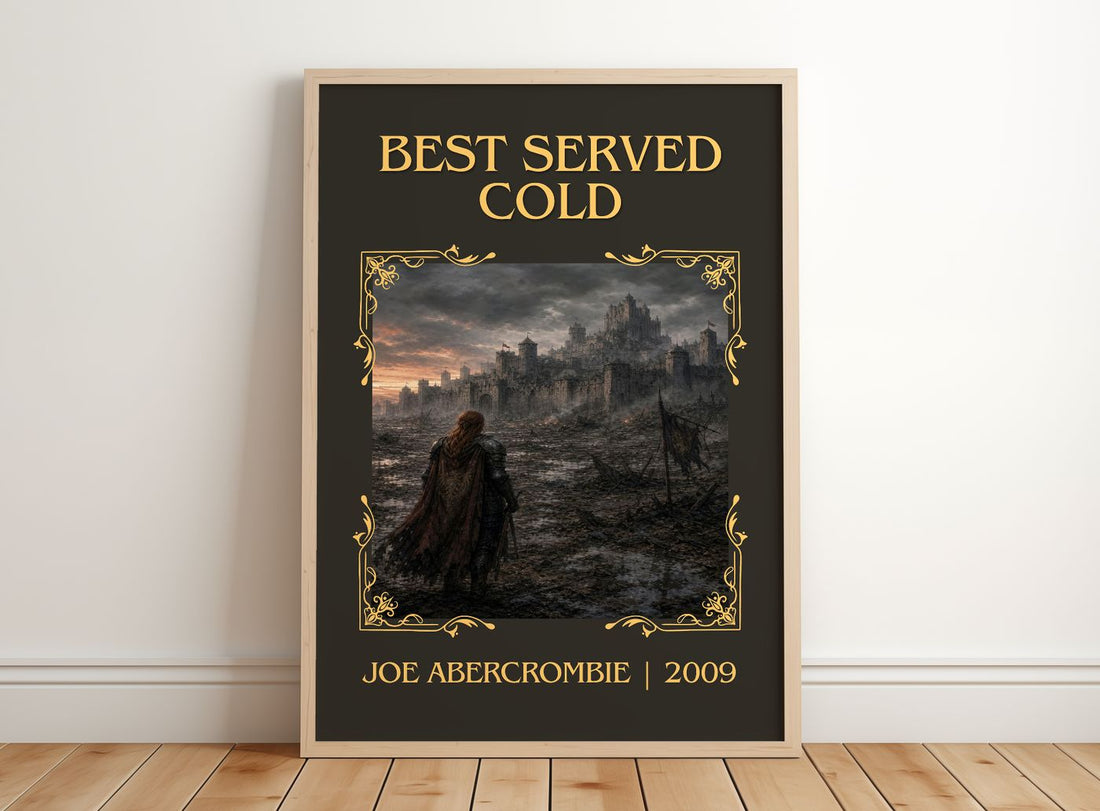 Best Served Cold Classic Book Art Print by Joe Abercrombie – framed print leaning on a wooden floor