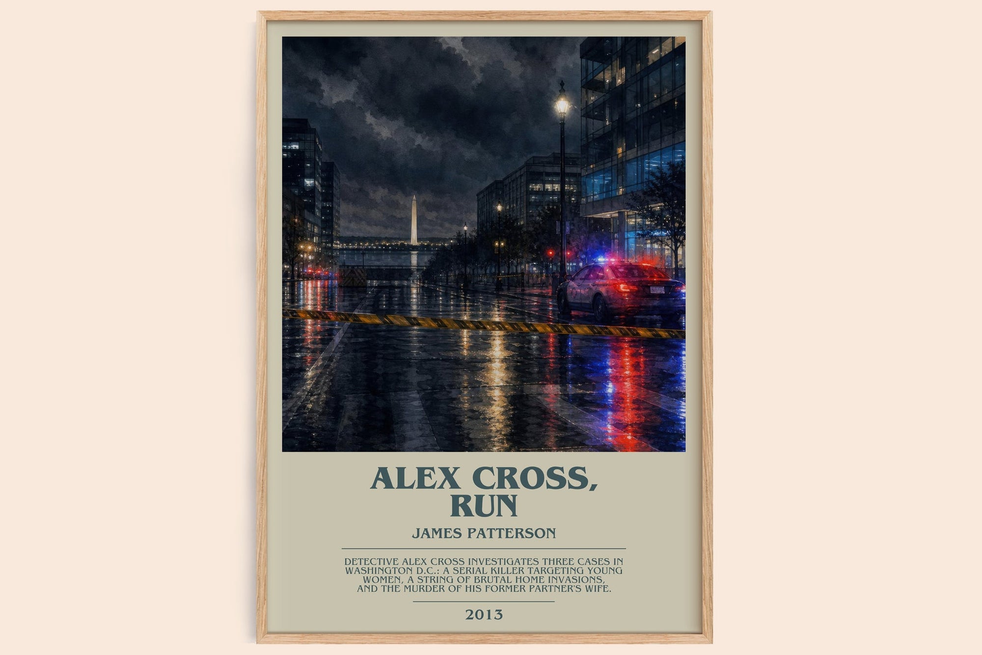 Alex Cross, Run bookish book poster by James Patterson – framed literary art print
