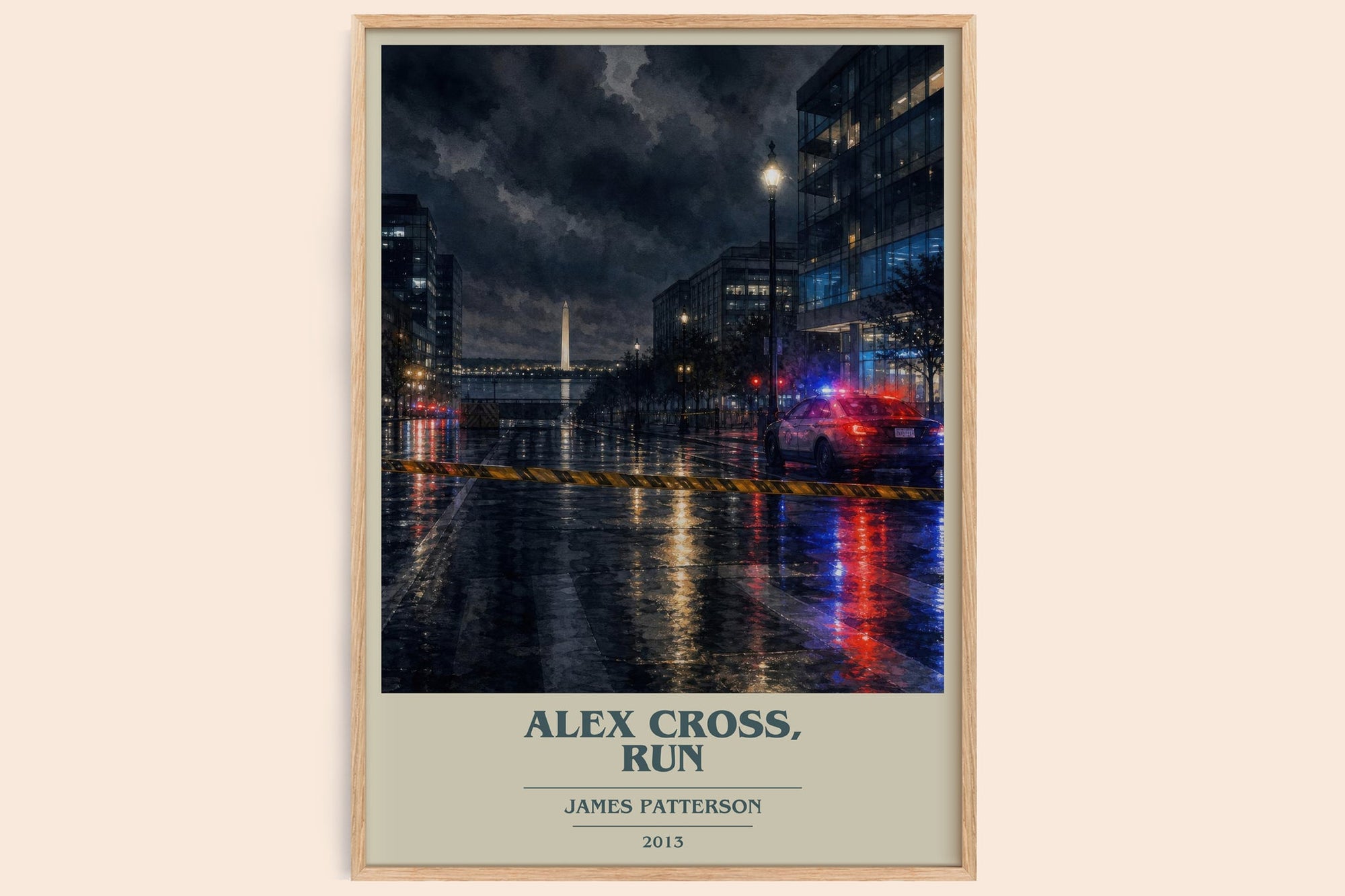 Alex Cross, Run book cover book poster by James Patterson – framed literary art print