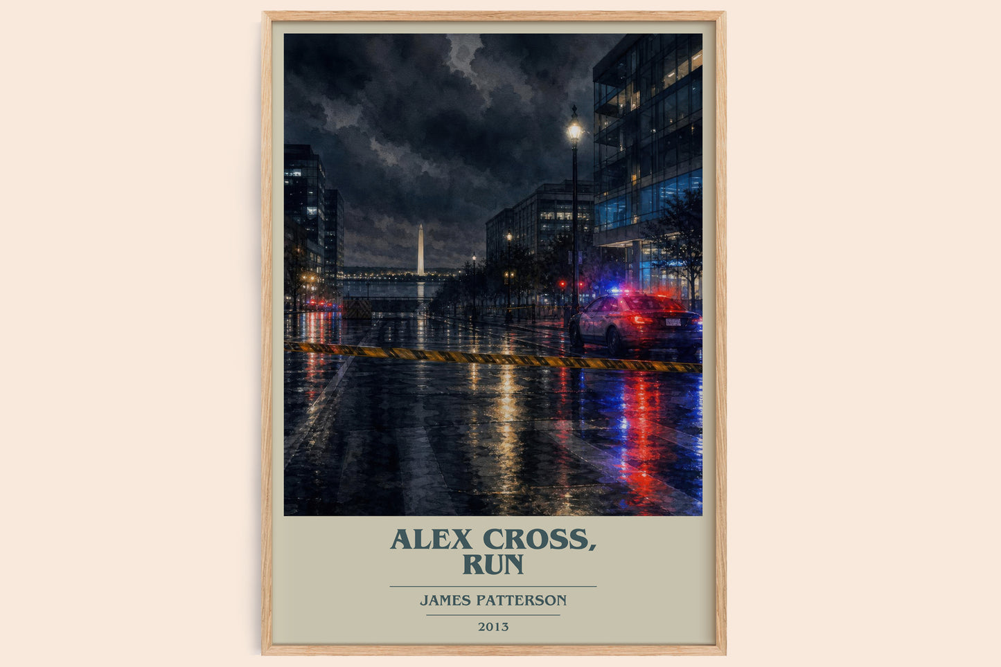 Alex Cross, Run book cover book poster by James Patterson – framed literary art print