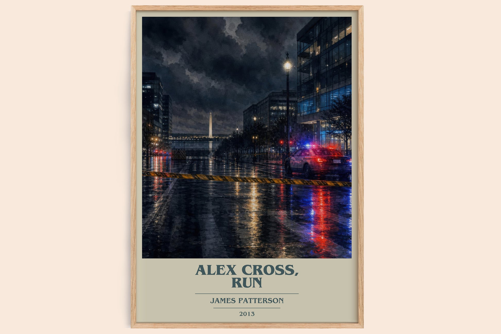 Alex Cross, Run book cover book poster by James Patterson – framed literary art print