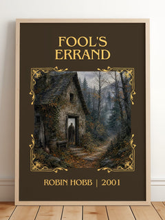 Fool's Errand Classic Book Art Print by Robin Hobb – framed print leaning on a wooden floor