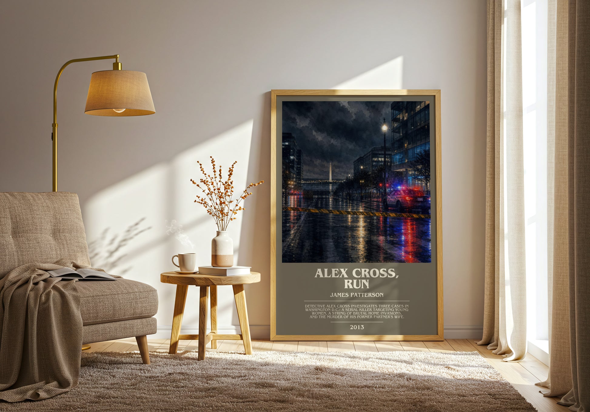 Alex Cross, Run bookish print on bookshelf – James Patterson fan gift