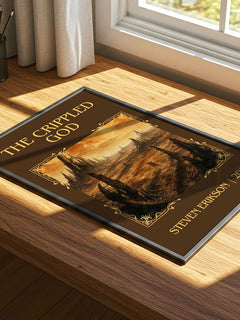 The Crippled God Classic Book Art Print by Steven Erikson – print on a sunlit desk