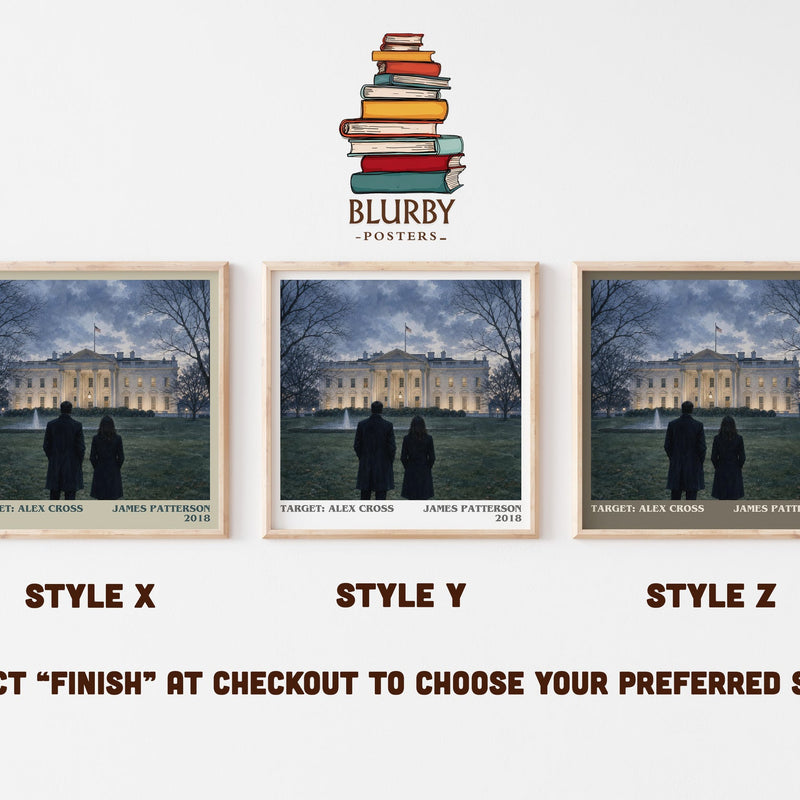 Target: Alex Cross literary print in frame leaning in hallway – thriller wall art