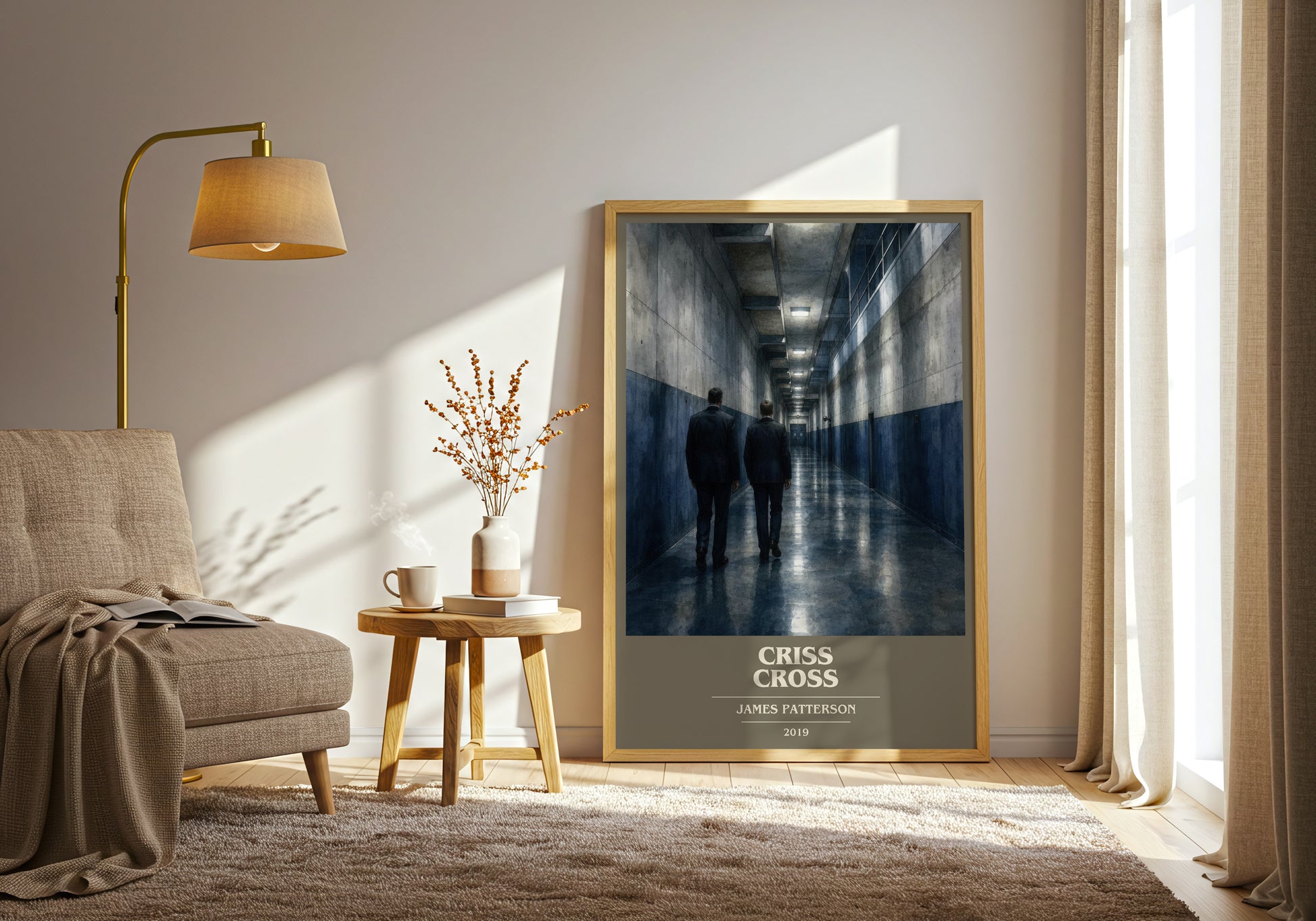 Criss Cross book cover print on bookshelf – James Patterson fan gift