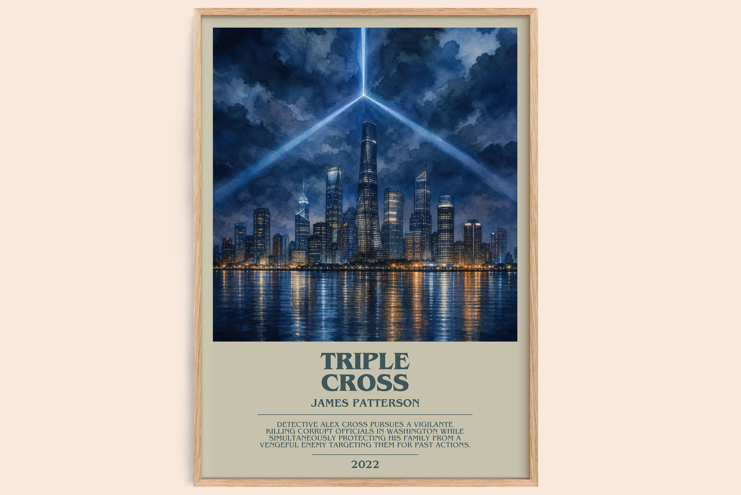 Triple Cross bookish book poster by James Patterson – framed literary art print