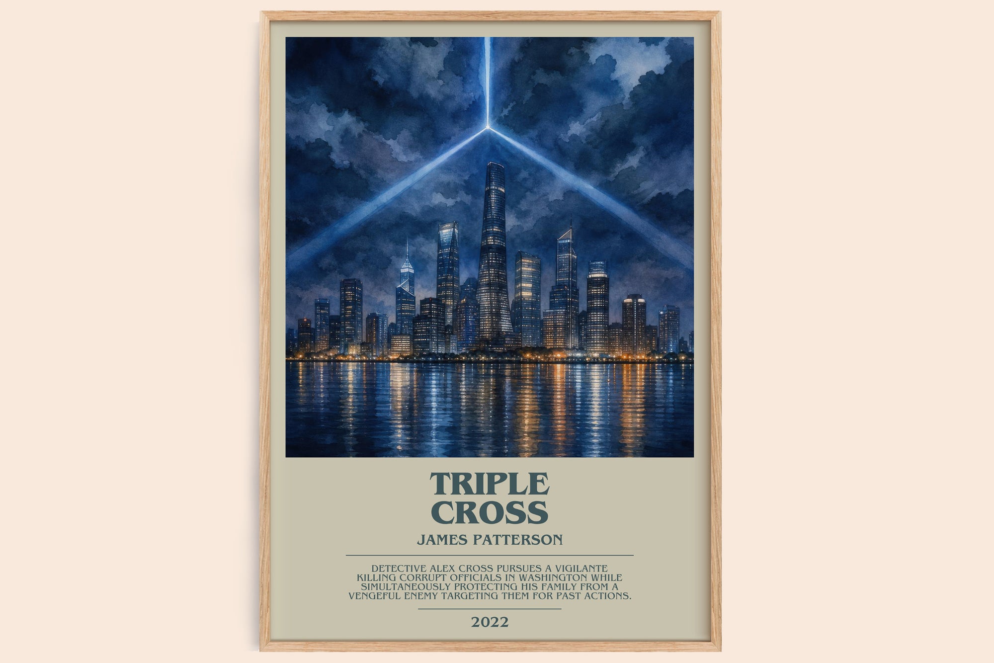 Triple Cross bookish book poster by James Patterson – framed literary art print