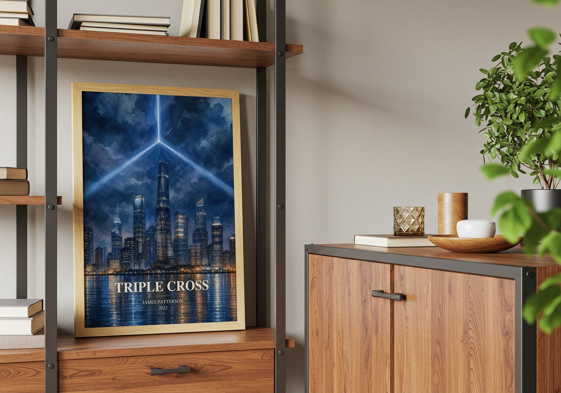 Triple Cross book watercolour illustration paper finish options – matte satin gloss