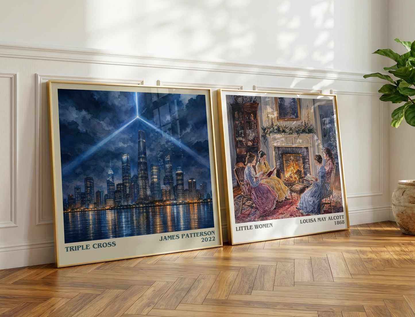 Triple Cross literary print on bookshelf – James Patterson fan gift