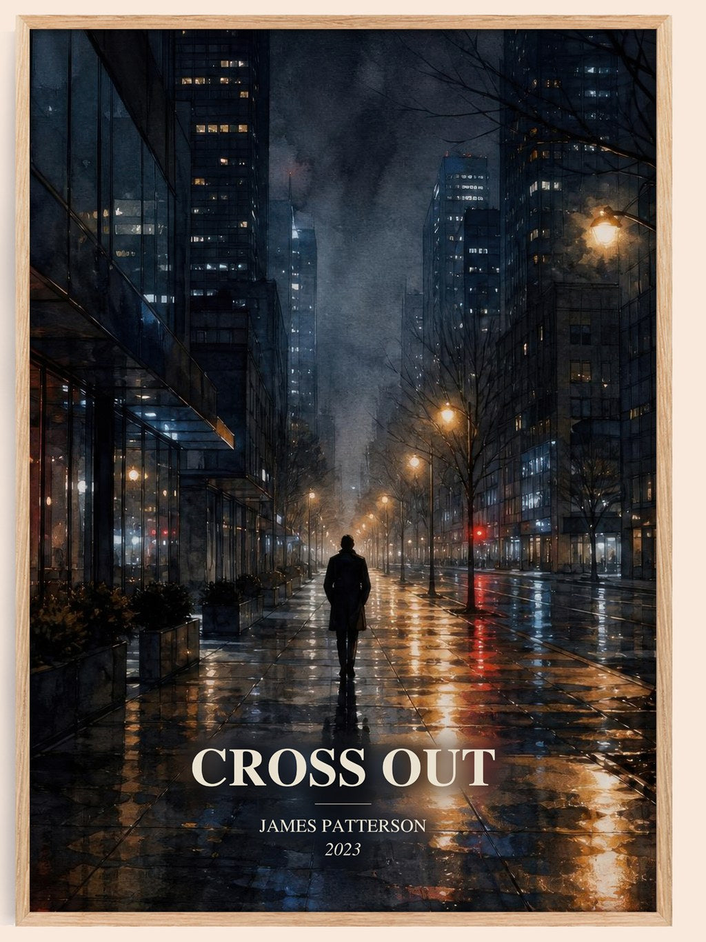 Cross Out watercolour book poster by James Patterson – framed literary art print