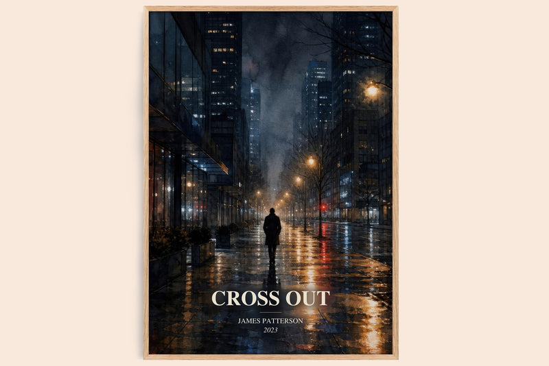 Cross Out watercolour book poster by James Patterson – framed literary art print