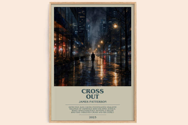 Cross Out bookish book poster by James Patterson – framed literary art print