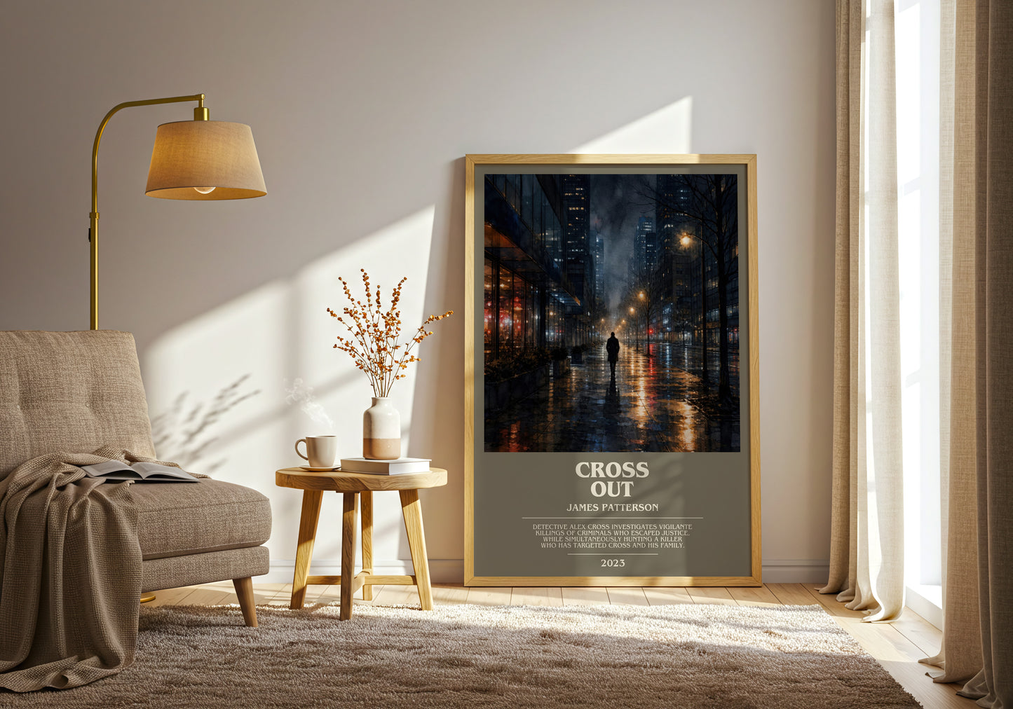 Cross Out bookish print on bookshelf – James Patterson fan gift