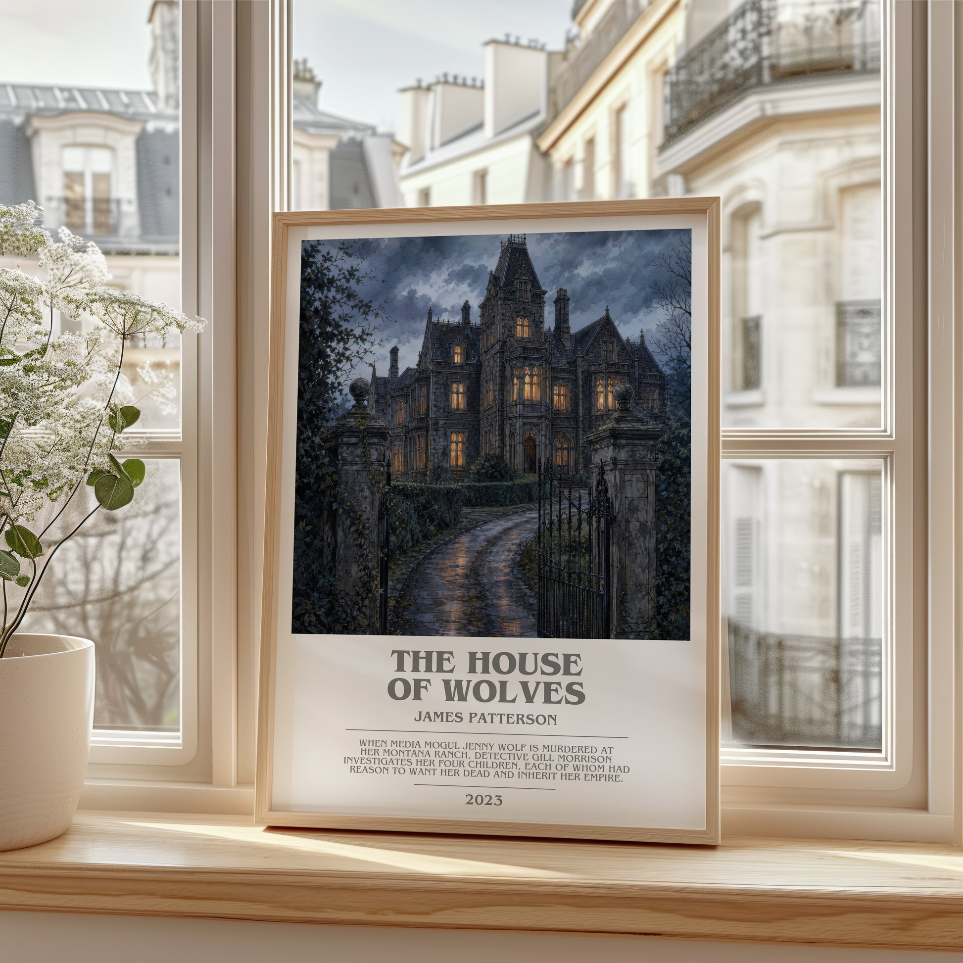 The House Of Wolves bookish poster colour and style options – James Patterson book art