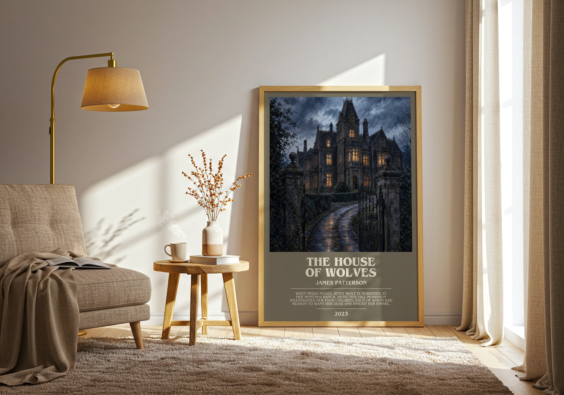 The House Of Wolves bookish print on bookshelf – James Patterson fan gift