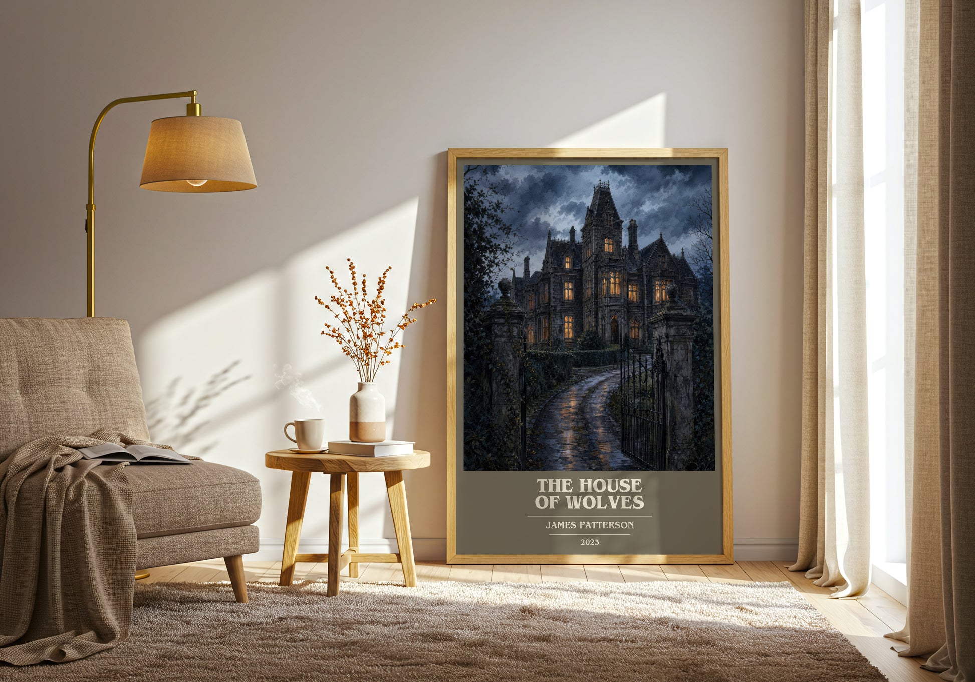 The House Of Wolves book cover print on bookshelf – James Patterson fan gift