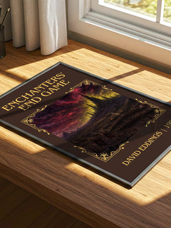 Enchanters' End Game Classic Book Art Print by David Eddings – print on a sunlit desk