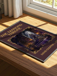The Diamond Throne Classic Book Art Print by David Eddings – print on a sunlit desk
