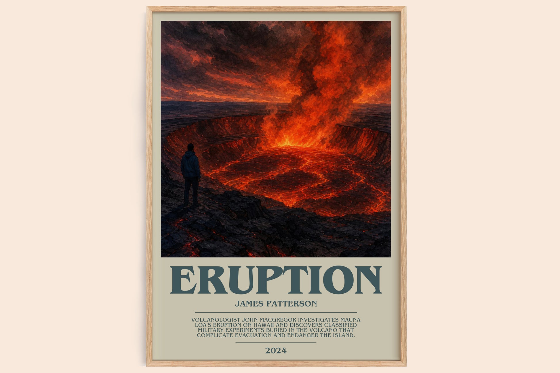 Eruption bookish book poster by James Patterson – framed literary art print