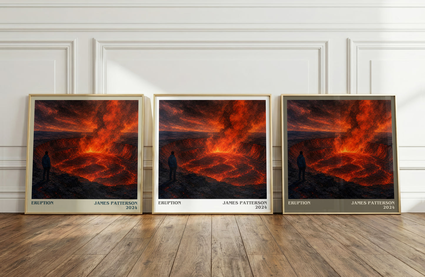 Eruption literary art print colour and style options – James Patterson book art