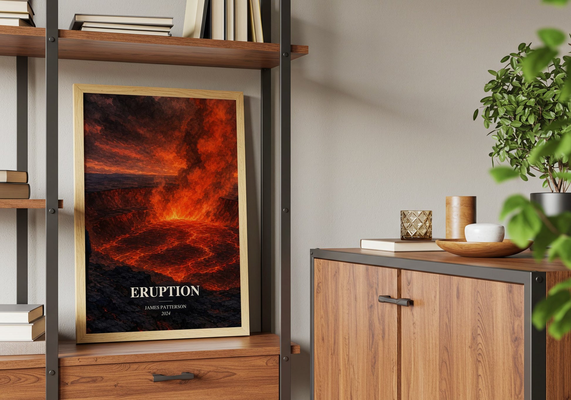 Eruption book watercolour illustration paper finish options – matte satin gloss