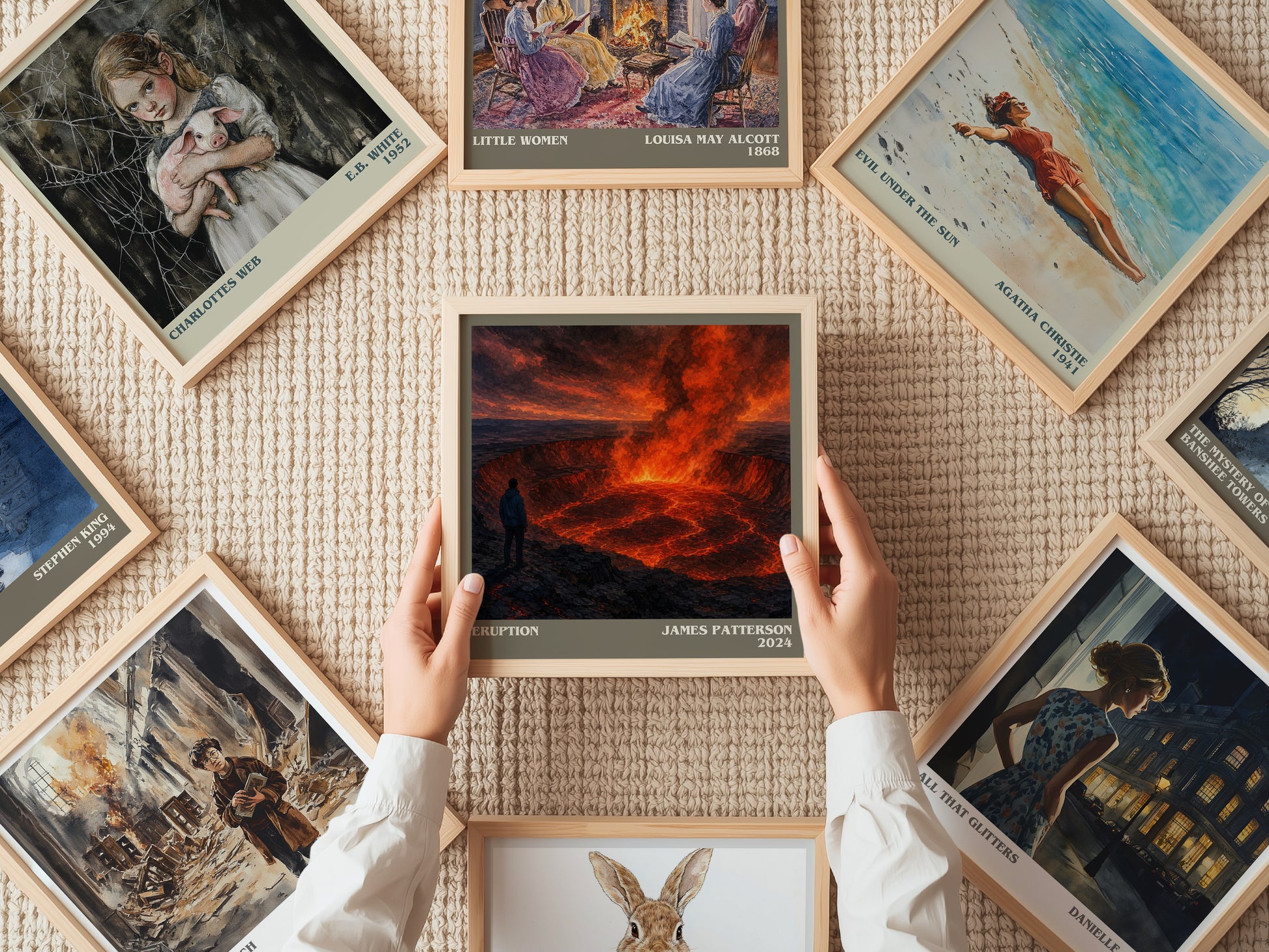 Eruption literary book poster framed on wall – thriller wall art