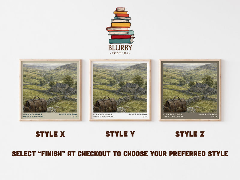 All Creatures Great And Small literary print in frame leaning in hallway – memoir wall art