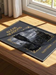 Bleak Seasons Classic Book Art Print by Glen Cook – print on a sunlit desk
