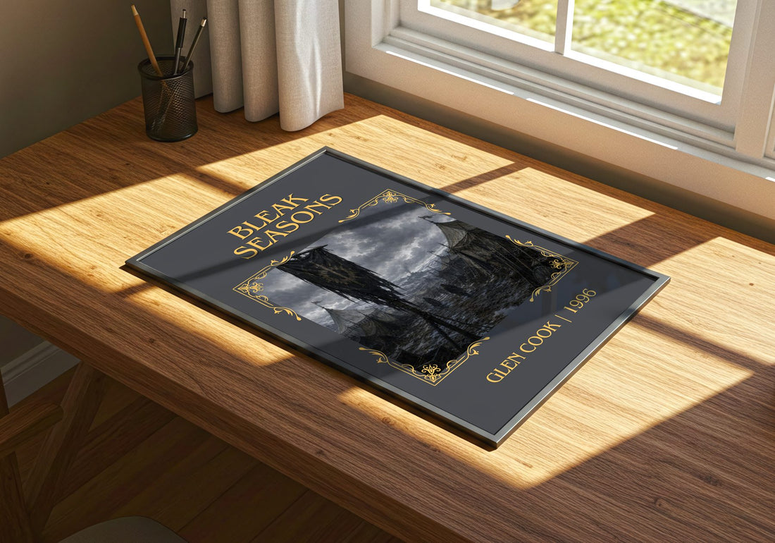 Bleak Seasons Classic Book Art Print by Glen Cook – print on a sunlit desk