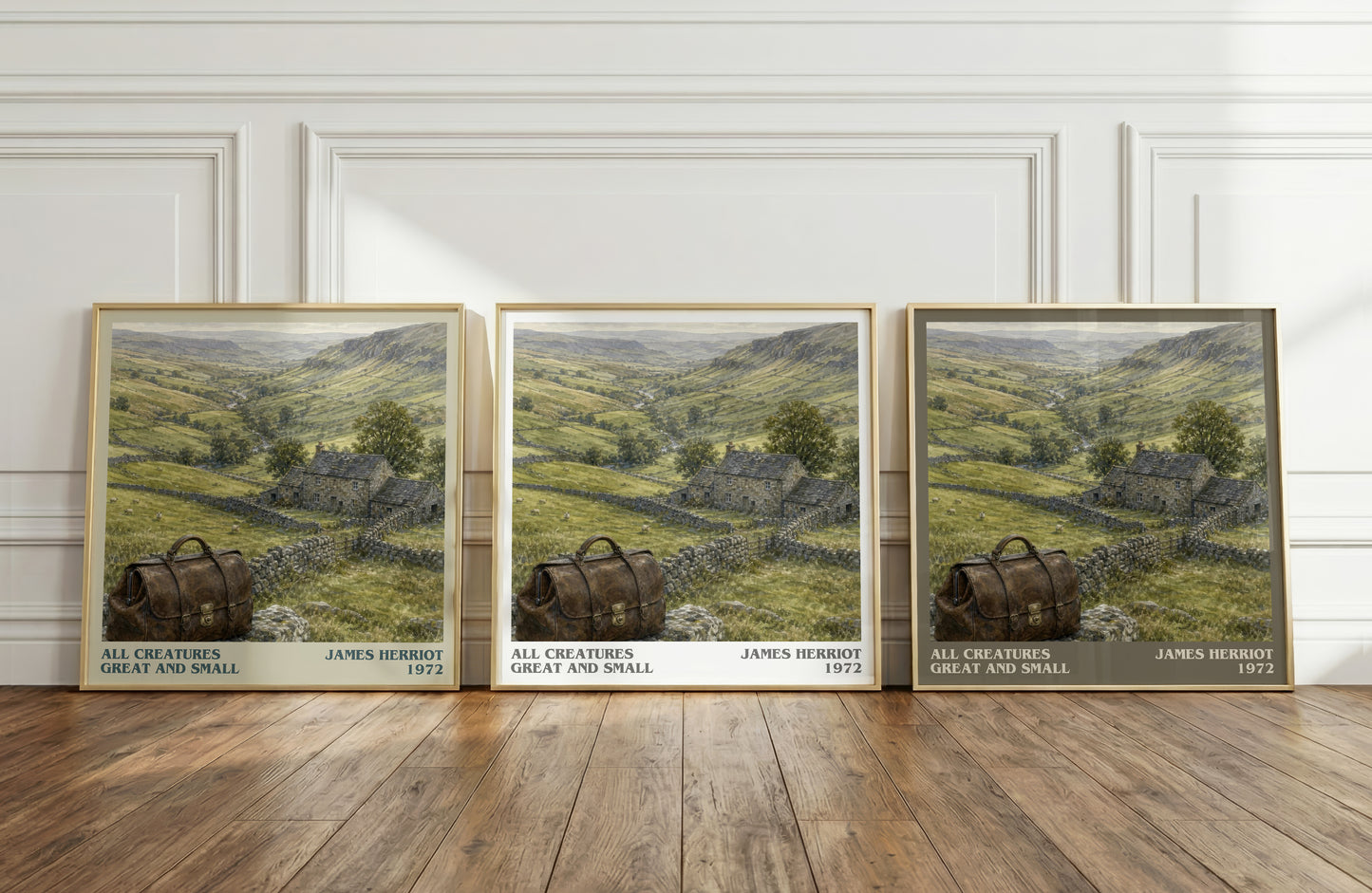 All Creatures Great And Small literary art print colour and style options – James Herriot book art